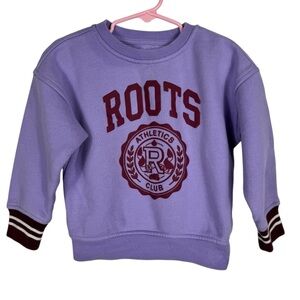 Roots Purple Logo Crewneck Sweatshirt, Size 3T